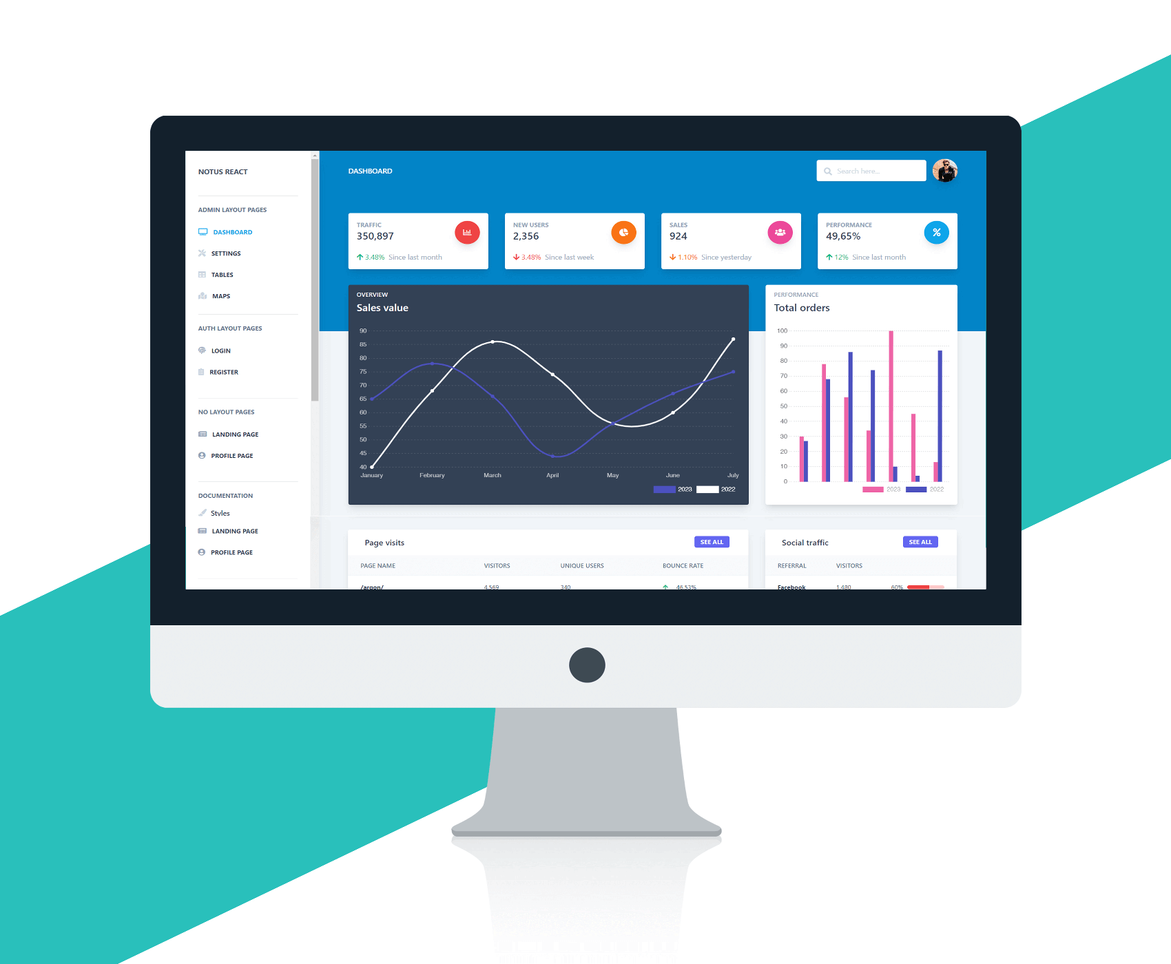 https://frontendsourcecode.com/Material Tailwind Dashboard -A Free React Admin Template With Material Design And Tailwind CSS